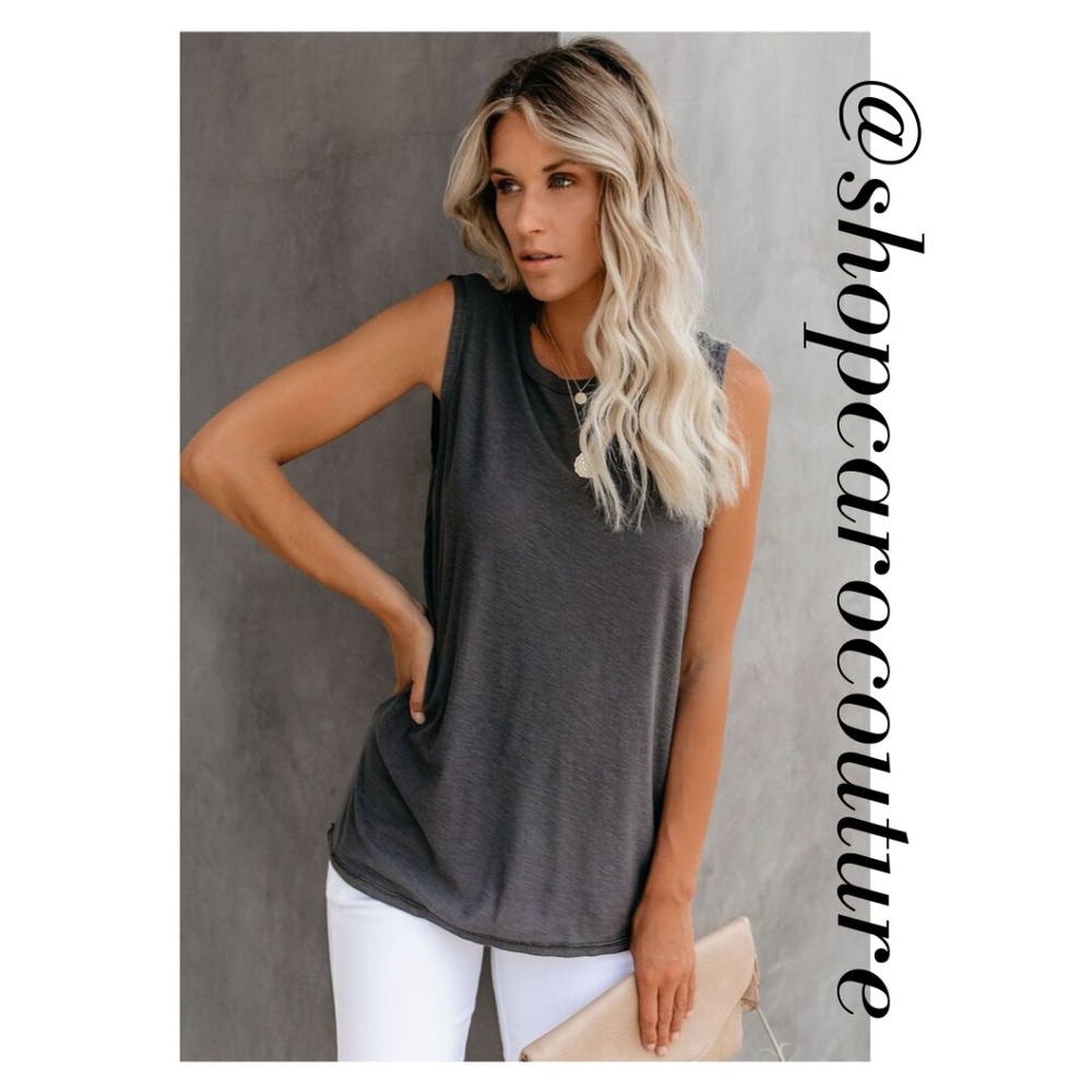 RESTOCK!! Malibu Muscle Tank - CHARCOAL - Picture 2 of 7